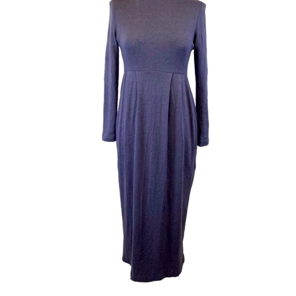 Vintage 🇨🇦 Angora Wool Blend Fully Lined Lilac Maxi Dress ‘Phoebe’ Stretch Small
